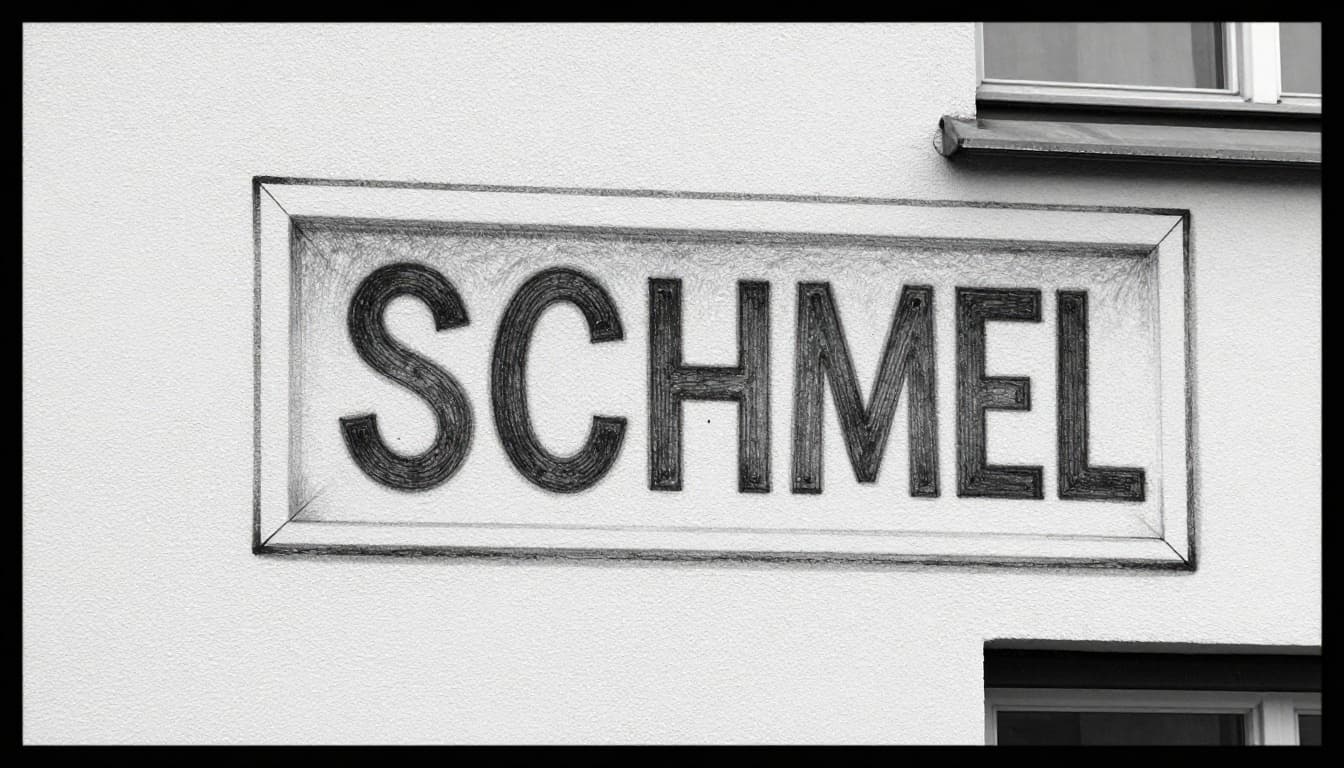 Hand-drawn graphite sketch of a damp exterior wall in an old building, featuring internal insulation with condensing moisture and visible mold growth behind it, on a white background.